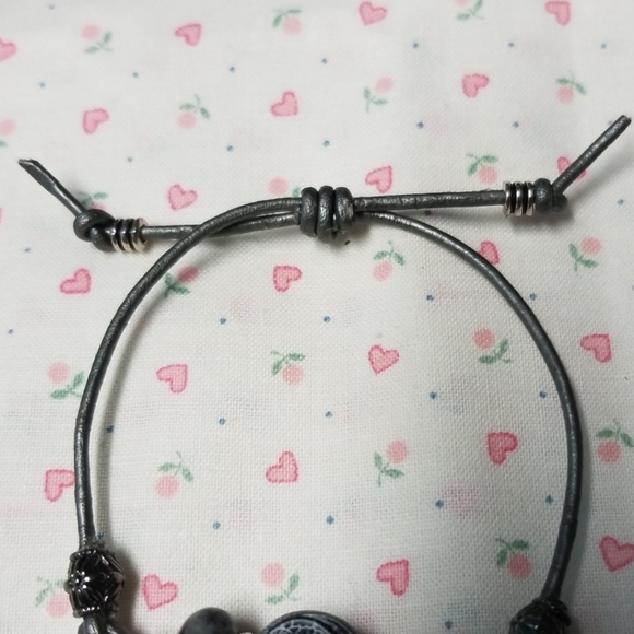 Zodiac Grey Leather Bracelet - Picture 2 of 4